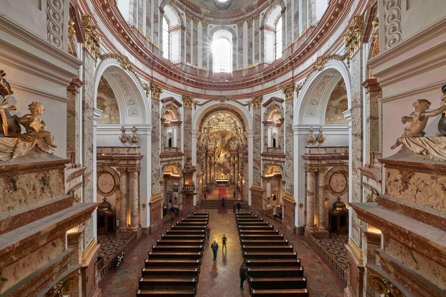 Karlskirche Entry Ticket with Panoramic Terrace Access - Timing notes, including Holy Week effects and light installations