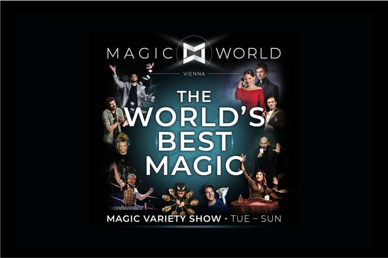 Magic World ● Magic Variety Show - Theater setup: 8 rows, stage-level front row, and a wide stage