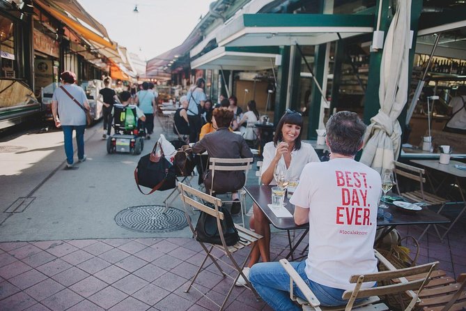 Vienna Eats: Private Foodie Walk with Coffee & Markets - Brunnenmarkt street-market food: würstel and goulash in Ottakring