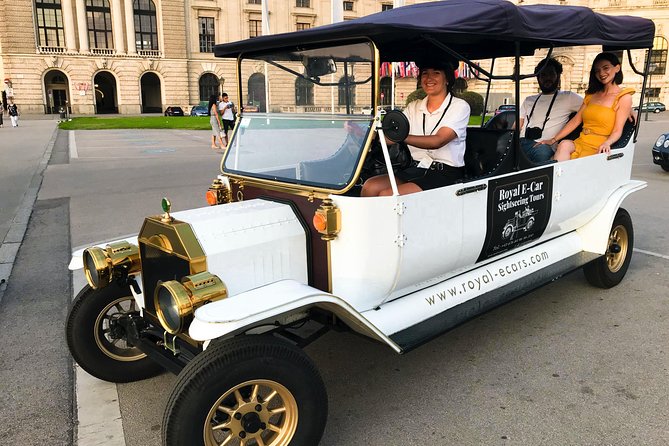 Vienna Oldtimer Tour (60 min) Incl. bottle of Prosecco - Cafes and music stops: Cafe Central, Cafe Mozart, and Hotel Sacher