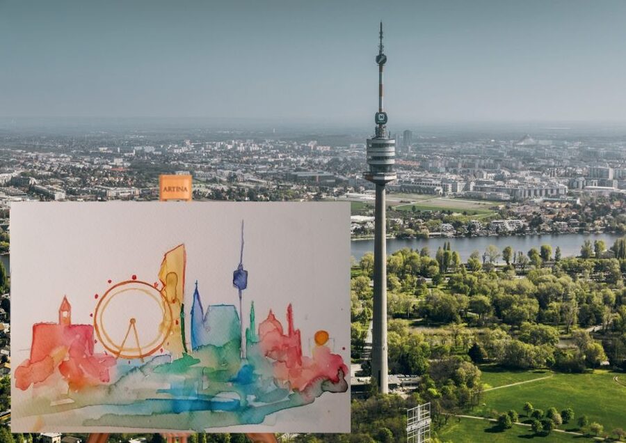 Vienna: Paint the Skyline and Danube Tower Free-Ride - The painting session: guided enough for beginners, structured enough for results